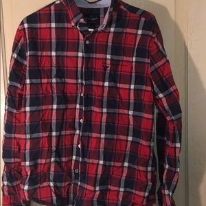 Plaid American Eagle Button Up